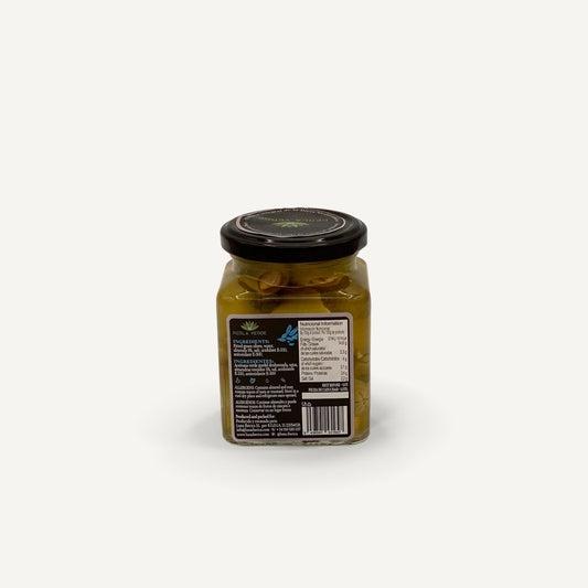 Aceitunas Verdes Rellenas de Almendras Tostadas. Ideales para un aperitivo