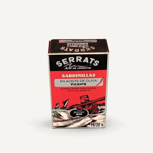 SARDINILLAS EN ACEITE DE OLIVA PICANTE 16/20 PIEZAS. Sabor caracteristico e intenso y un ligero toque picante